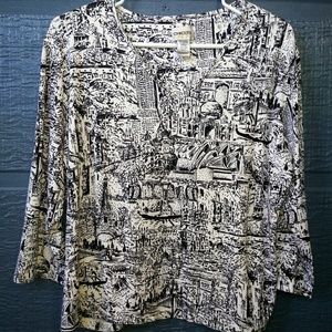 Women's Chicos black & white print shirt